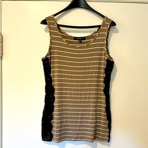 Tan and Black Lace Tank